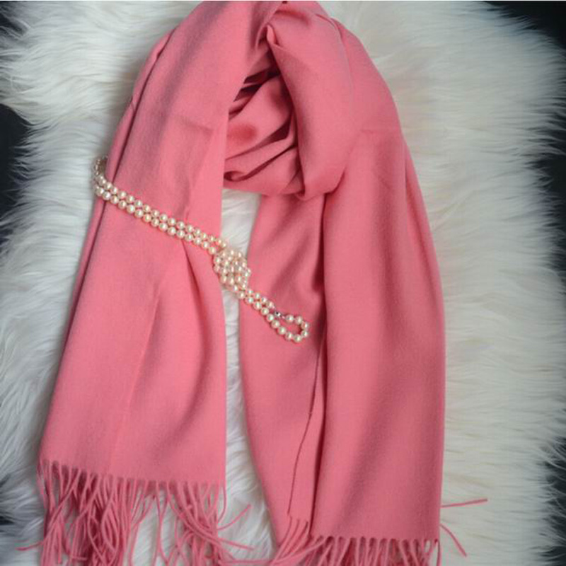 Soft Wool Scarves Gray Women Fall Pashmina Scarf